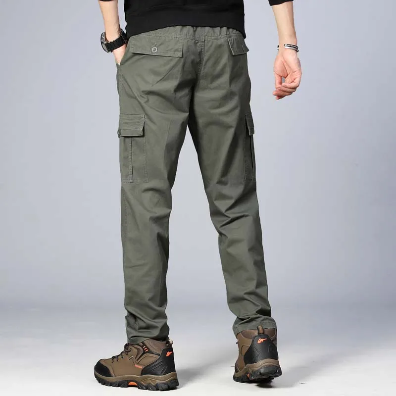 Мужские брюки-карго FALIZA повседневные Прямые свободные брюки из чистого хлопка с