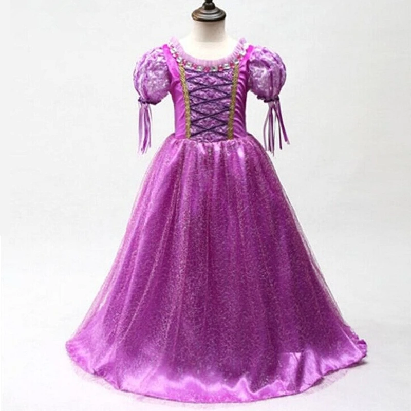 Fancy Girls Dress Princess Halloween Cosplay Costumes Dresses Party Up Purple Beauty Kids Clothes | Детская одежда и обувь