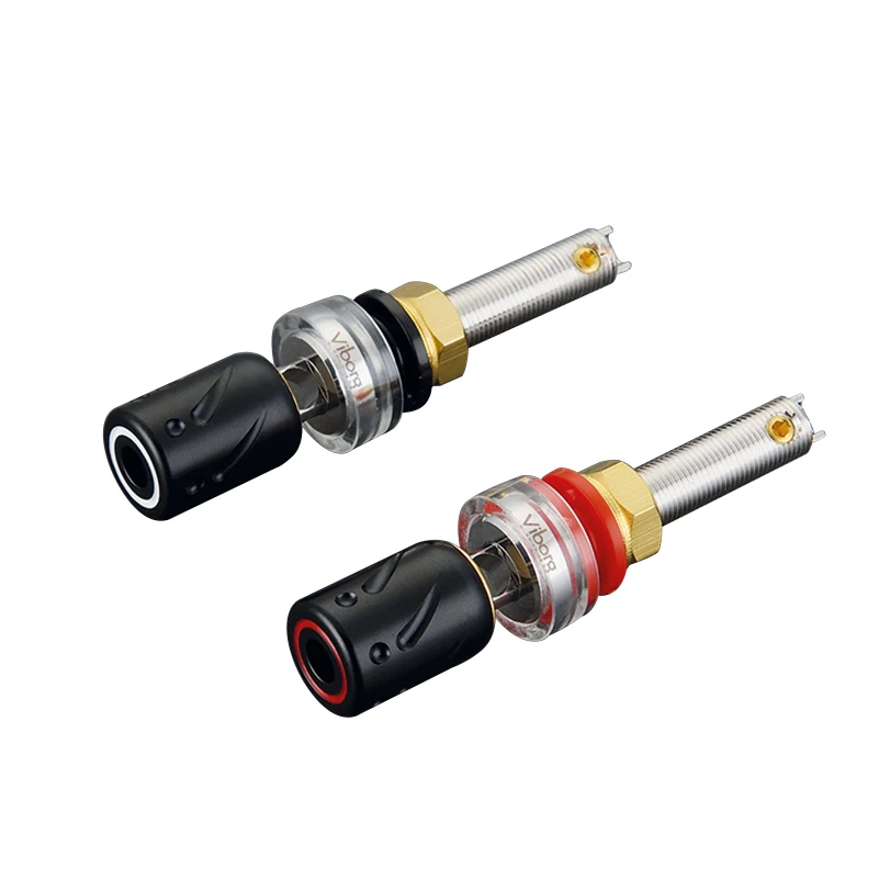 4pcs Viborg BP-613(R) 99.995% Pure copper Rhodium plated binding post for hifi amplifer speaker terminal | Электроника
