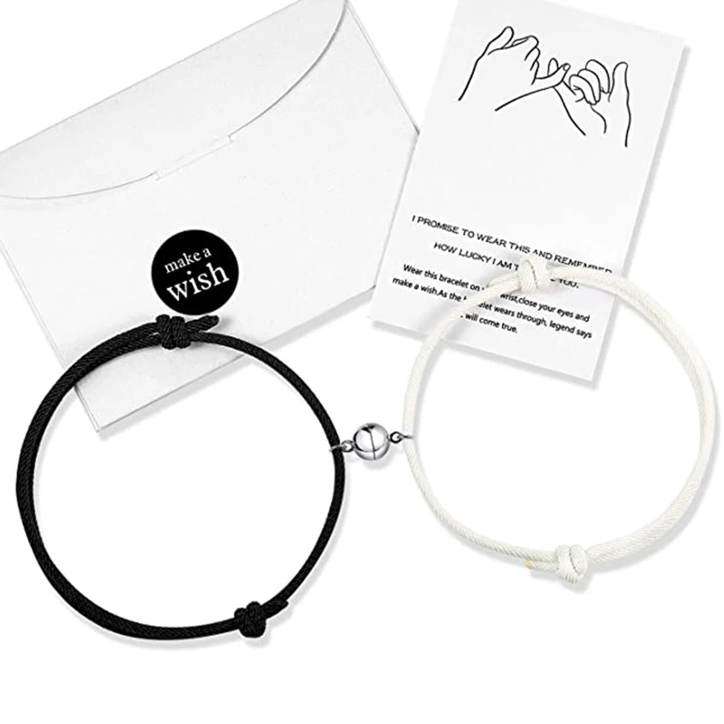 

2021 Hot Magnetic Bracelet Couple Bracelets Set for Women Men Vows of Eternal Attractive Handmade Lover Charm Friendship Jewelry