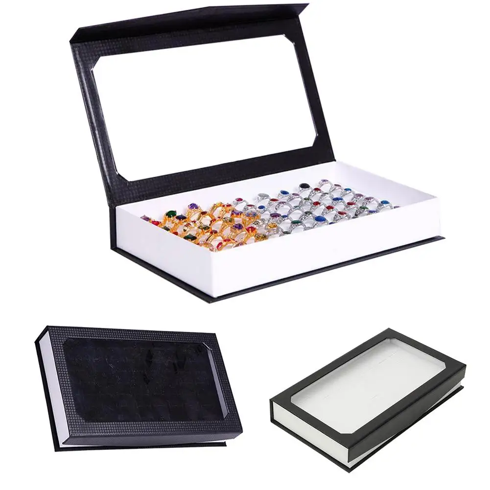 

Jewelry Display Tray Fashion Rectangle Jewelry Display Tray Holder 72 Holes Rings Storage Case Box Earrings Ring Display Storage
