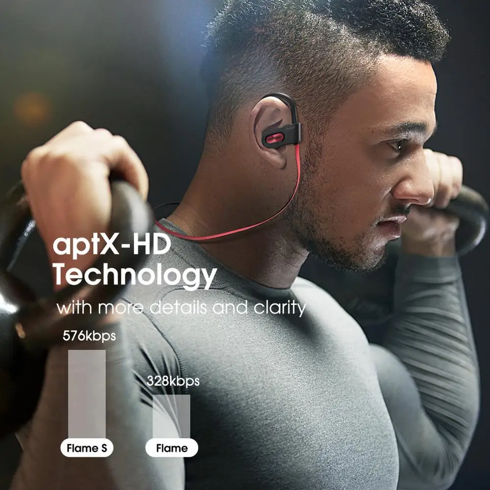 Беспроводные спортивные наушники Mpow Flame S Bluetooth 5 0 CVC 8 шумоподавление Aptx-HD звук iPX7