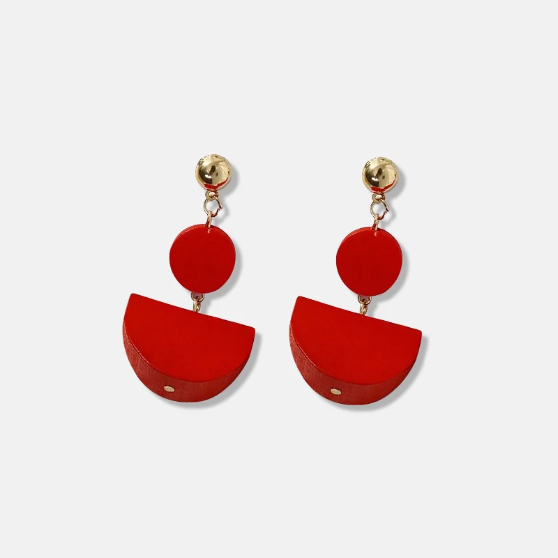 Новые деревянные серьги ретро женские Серьги Подвески Серебряные Оригинальные