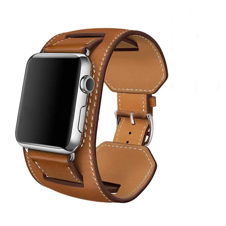 Наручный ремень для Apple Watch, ремешок-манжета, кожаный ремешок, 42 мм, 38 мм, 40 мм, 44 мм, браслет для iWatch, ремешок серии 5, 4, 3, 2, 1 - Цвет ремешка: Brown 8