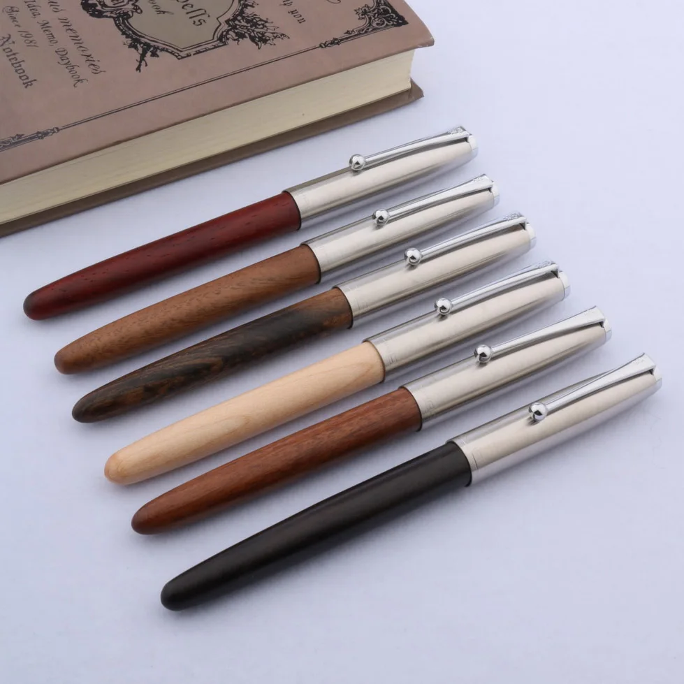 JINHAO 51-A Деревянный Цвет Мода F NIB офисные серебряные Подарочная авторучка