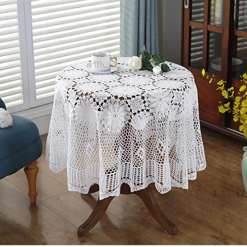 

Super Elegant table covers Nordic pastoral lace tablecloth crochet square tablecloths Dining napkins christmas table cloth sale