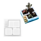 Цветочный горшок для суккулентных растений силиконовые формы для эпоксидной смолы, квадратная Прозрачная форма, полный комплект, рождественские бетонные формы для декора