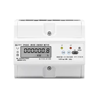 din rail electric 2 phase energy meter rs485 kwh consumption power voltage current wattmeter monitor modbus rtu 120240v