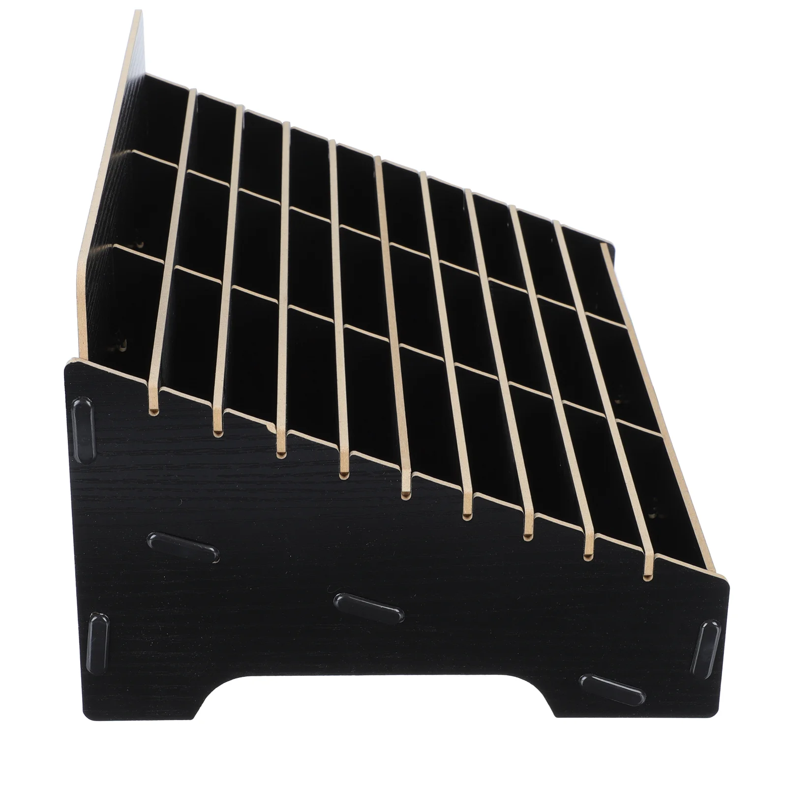 

1Pc Mobile Phone Organizing Box Temporary Wooden Multi-grid Phone Box (Black)