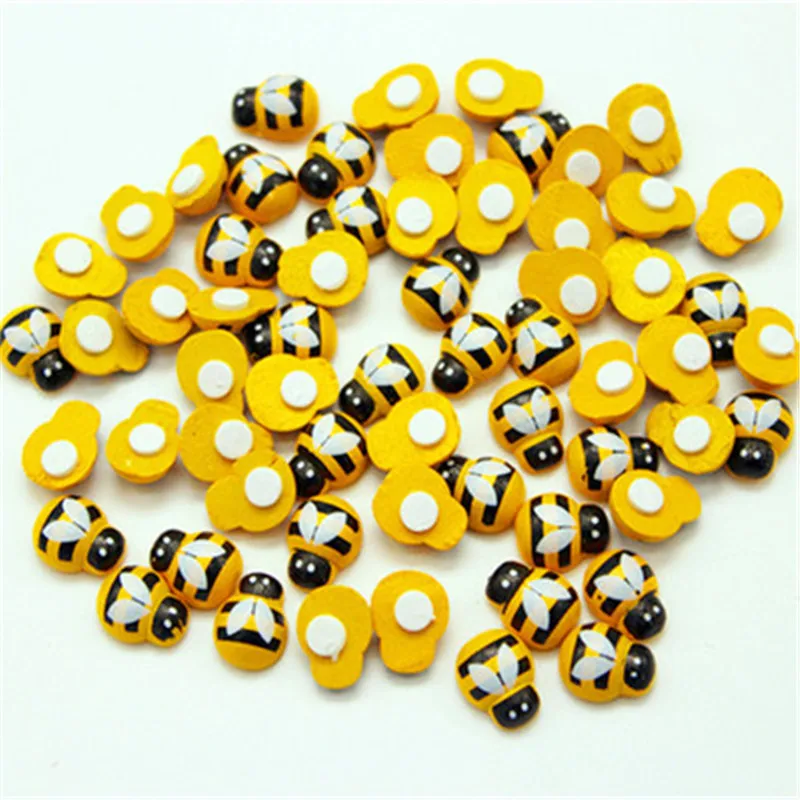 50/100 шт. декоративные деревянные пчелы |