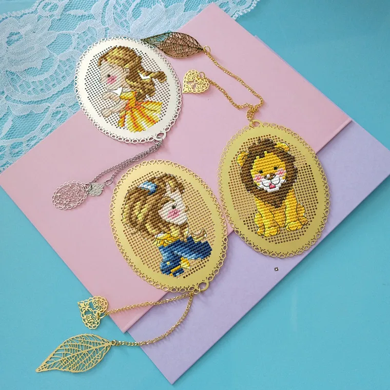 Принц и принцесса ремесло Стич крестиком металлическая Закладка Рукоделие