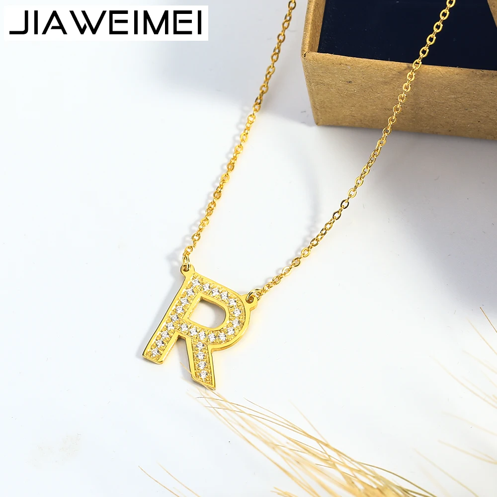 Модное женское ожерелье золотой изящный инициальный кулон из циркония с
