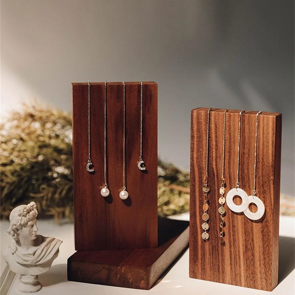 Черный ореховый деревянный ювелирный стеллаж Oragizer Серьги Висячие деревянные