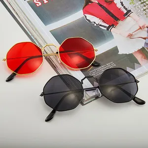 Polygon Frame Metal Square Sunglasses Driver Goggles Vintage Pilot Sun Glasses Brand Design Gradient