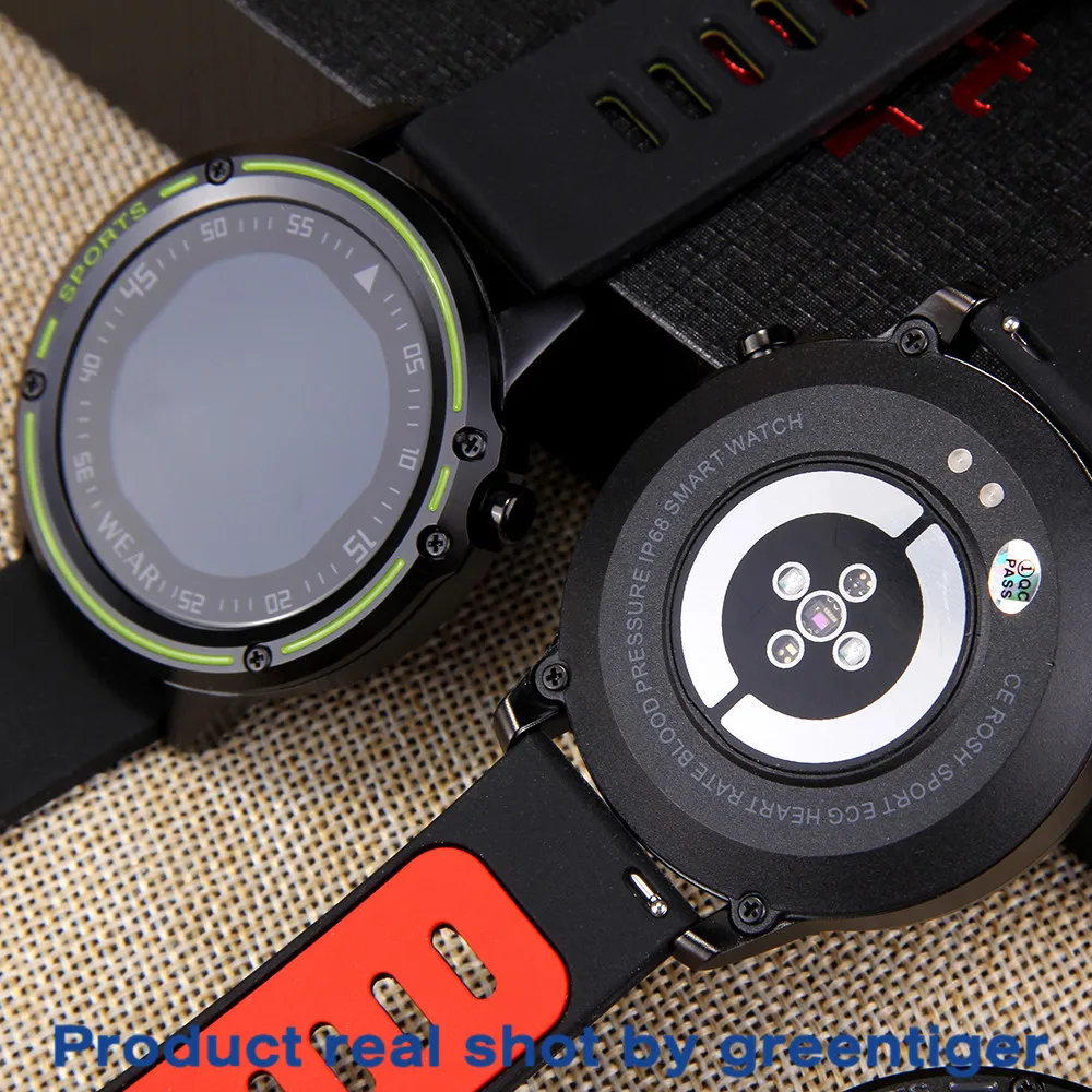 Greentiger ЭКГ+ PPG Смарт часы кровяное давление кислород IP68 Водонепроницаемый сердечный ритм погода музыка камера L8 Smartwatch VS L5 L7