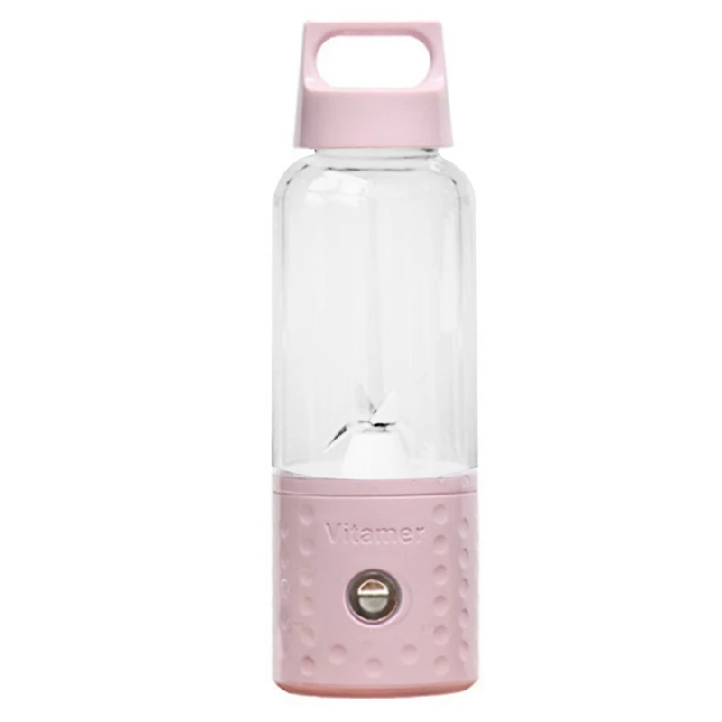 

2set 500ML 4000MAh Portable Smoothie Blender Mini USB Mixer Electric Juicer Charging Vitamer Fruit Juicer Pink & Blue