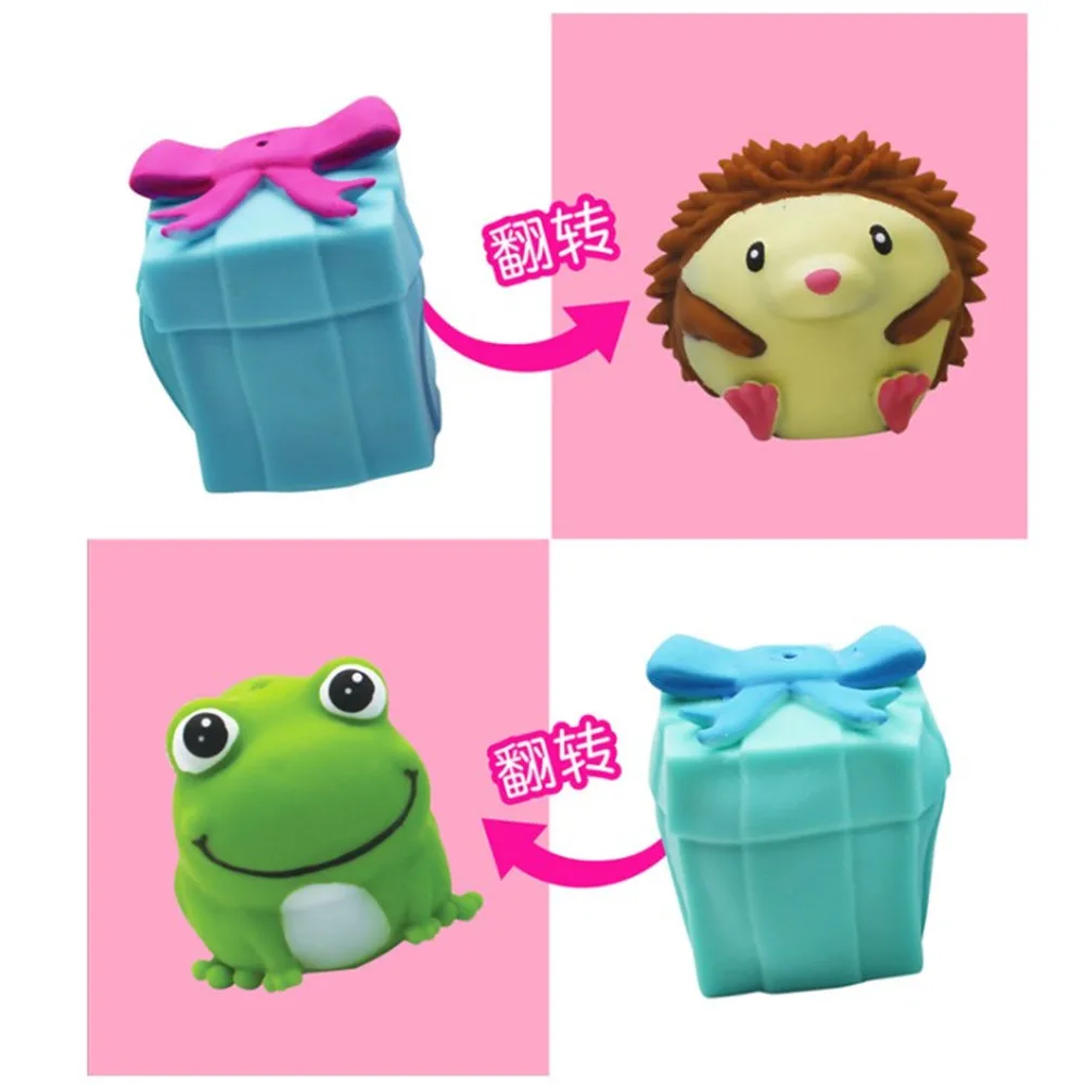 

Reversible frog Gato Kids Soft Gift Animals Double-Sided Flip Doll Cute Toys Kneading music Pinch Toys