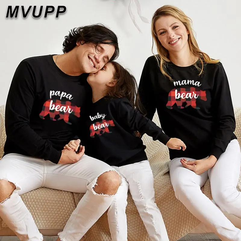 Одинаковые Рождественские толстовки для всей семьи милая одежда с принтом Папа