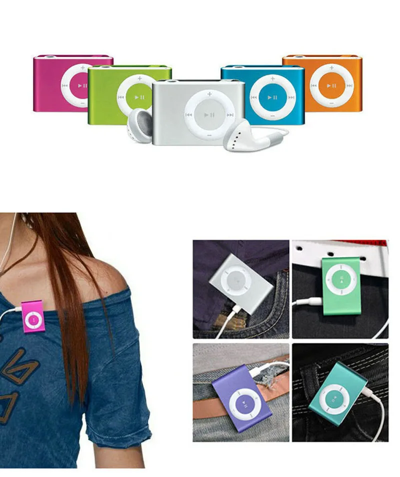 MP3 Плеер 1-8 ГБ Поддержка 32 ГБ micro sd tf карта Мини Клип Металлический USB Музыкальные средства Элегантное качество звука.