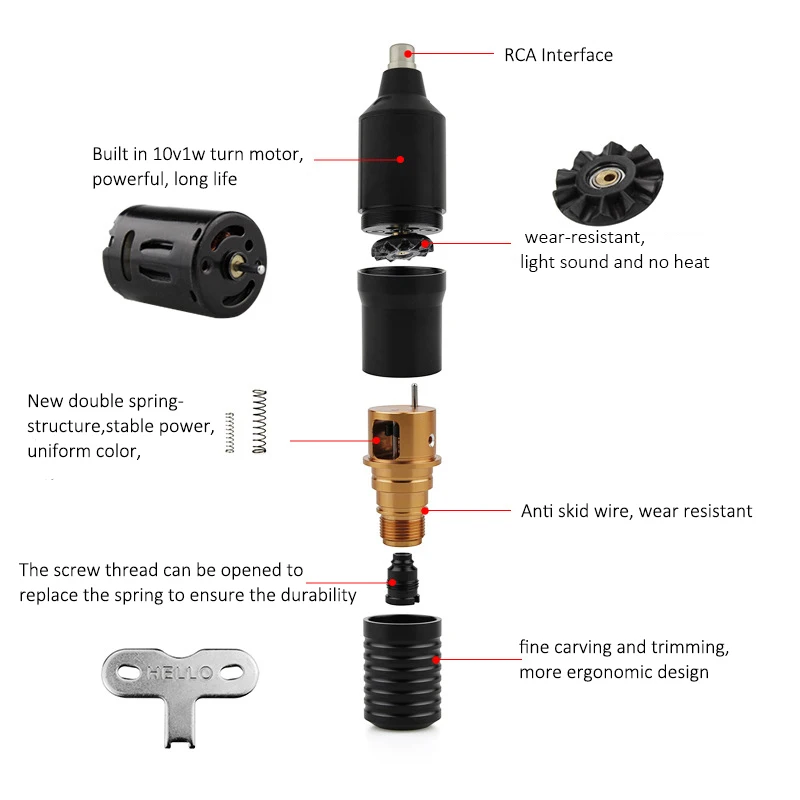 Professional Tattoo Machine Kit Rotary Pen Sets with Cartridges Needles Permanent Makeup Machine Tattoo Supplies for Body Art