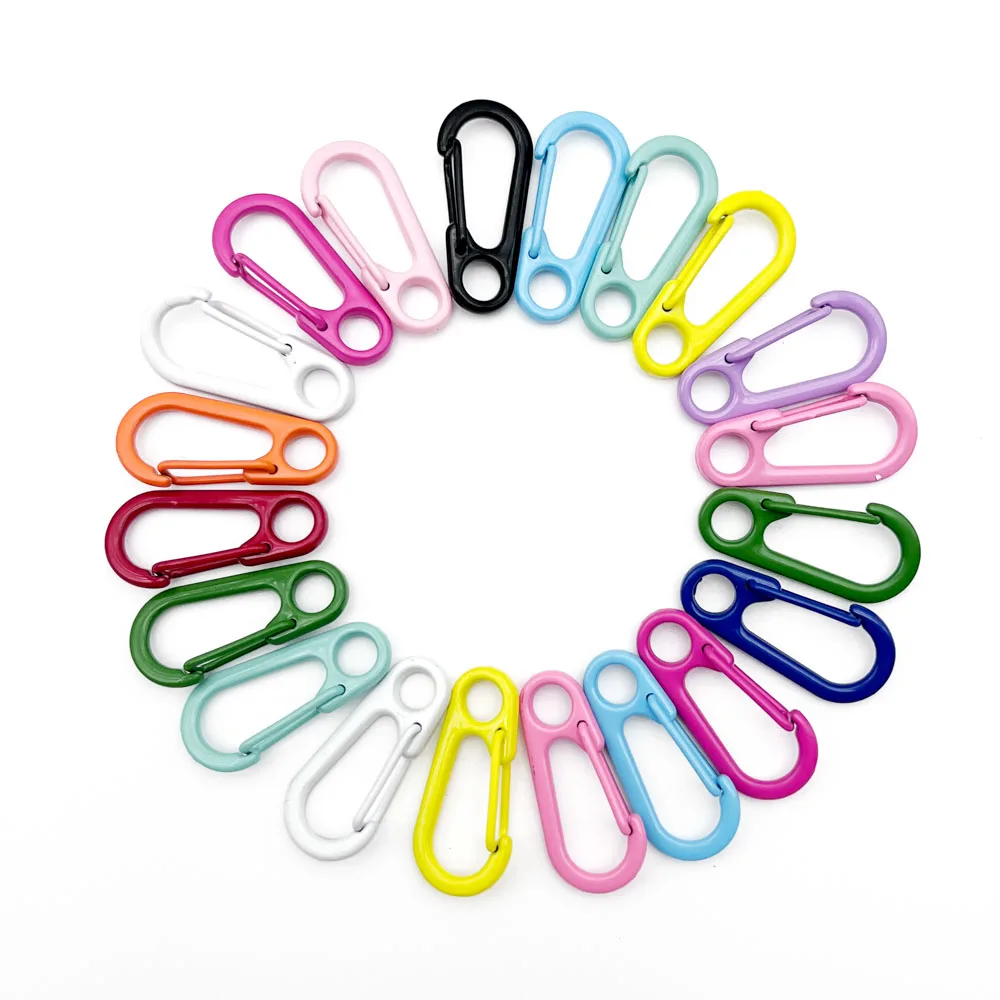 10 шт./лот Макрон цветная застежка-карабин открывающаяся металлическая пружинная