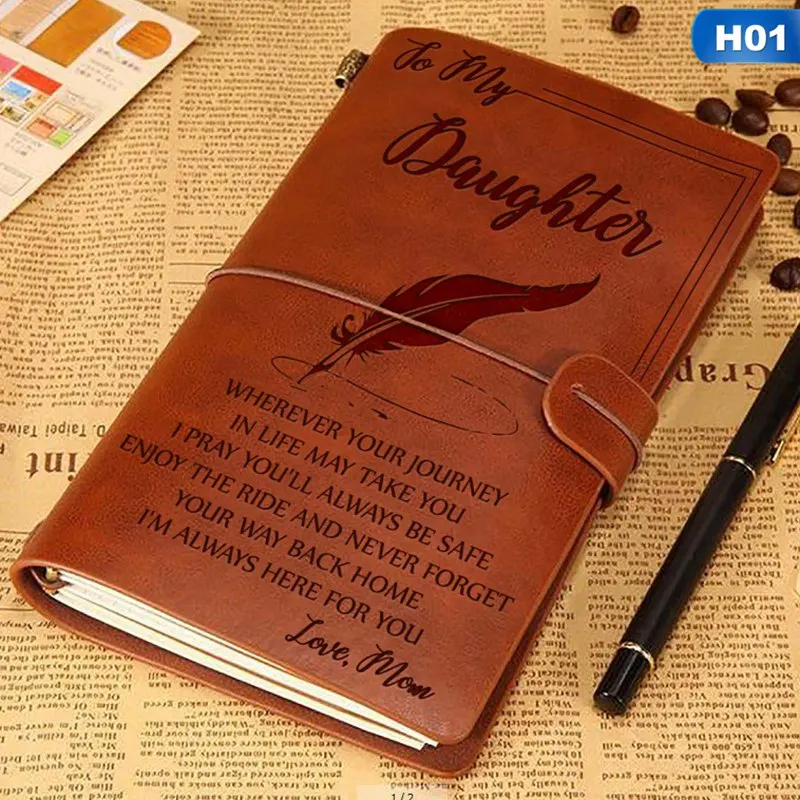 

New Fashion Engraved Leather Journal Notebook Diary To My Daughter Face Challenges Love Mon Engraved Notebook Diary