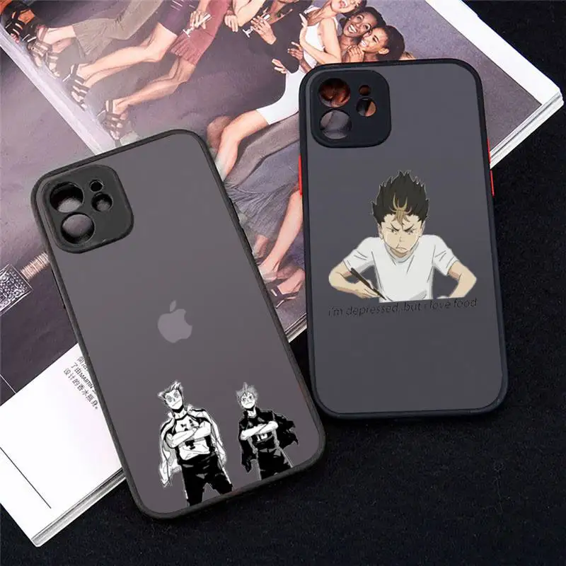 

Haikyuu Phone Case For iPhone 12 11 Mini Pro XR XS Max 7 8 Plus X Matte transparent cover