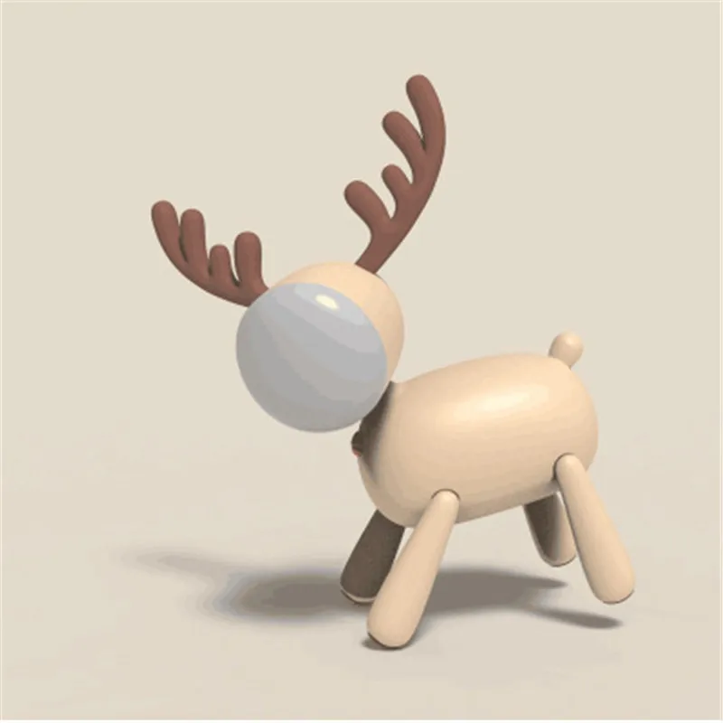 2019 Новый олень светодиодный стол Форма лампа Мультфильм зарядка через USB Ночной