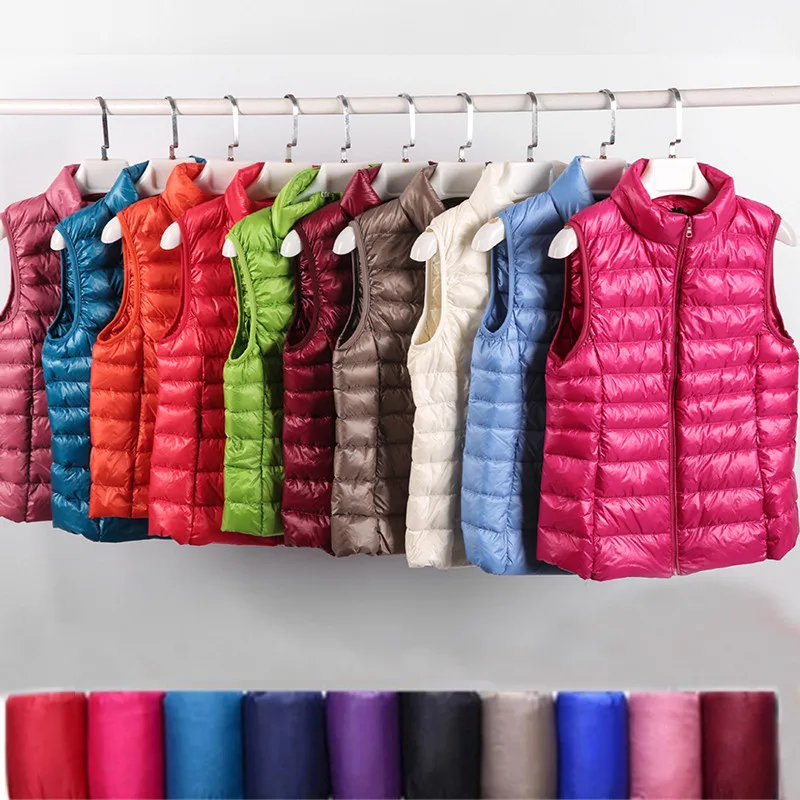 Женский ультра-светильник осенне-зимний жилет без рукавов на утином пуху