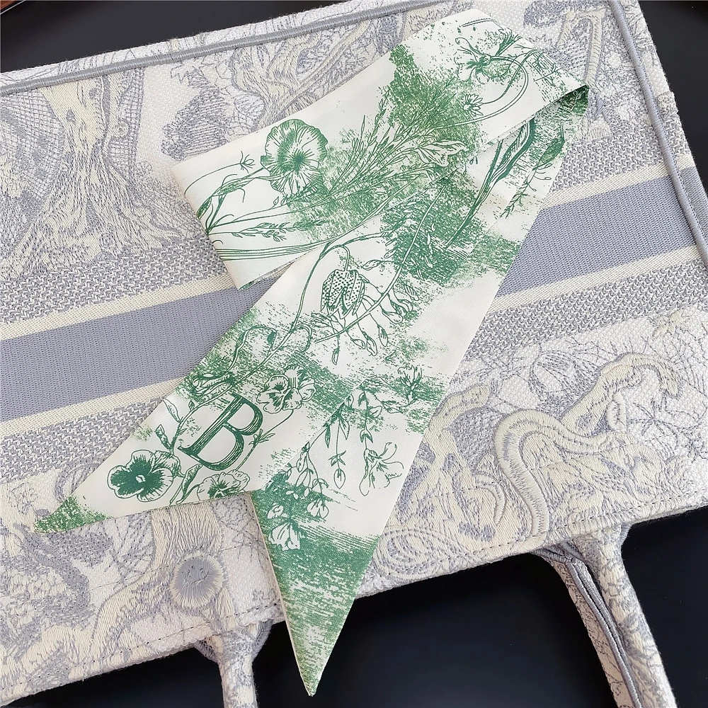 

New Tropic Affair Fashion Women Silk Letter Scarf Bag Skinny Scarves Design Wrist Towel Foulard Neckerchief Headband for Ladies