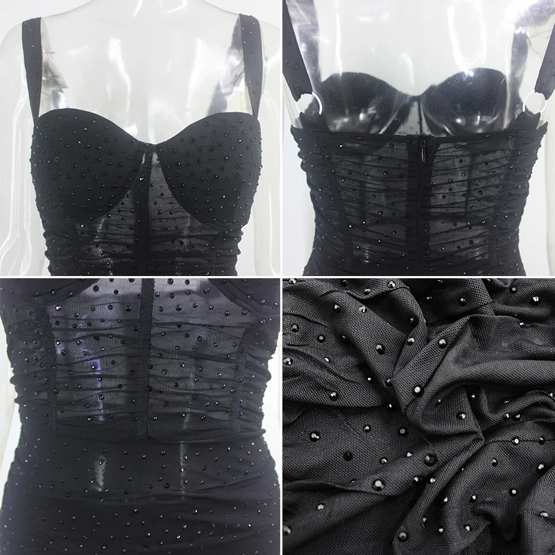 Ohvera Горячая алмаз вечерние платье для женщин двойной Слои летнее мини с принтом