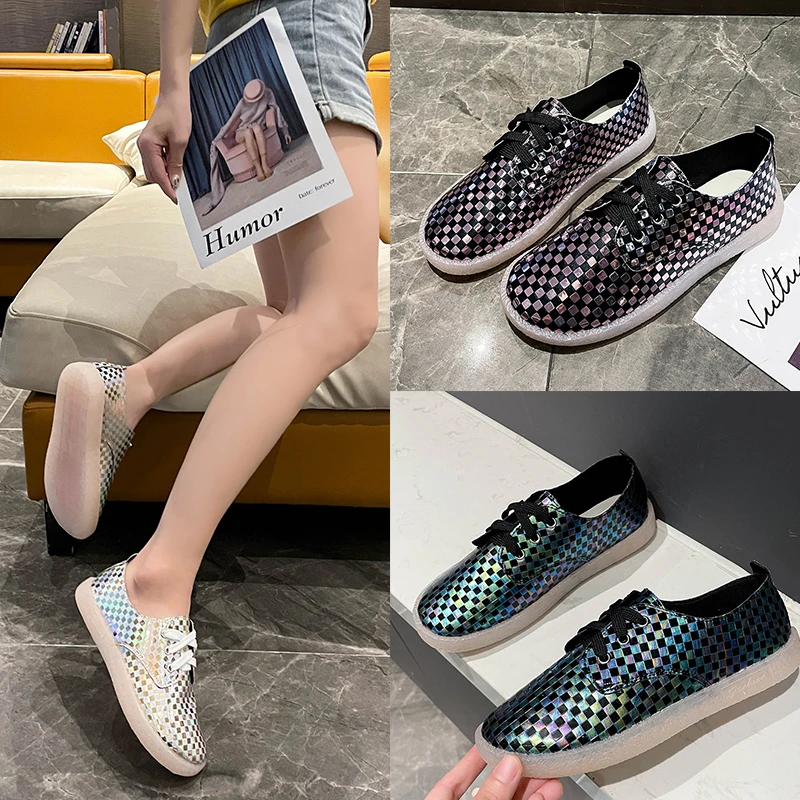 

Туфли женские с низкой толстой подошвой, тонкие дышащие, Повседневная Студенческая обувь на плоской подошве, Ins стиль, лето 2021