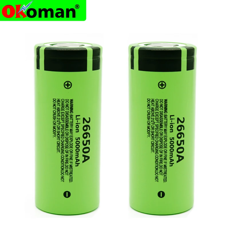 100% Оригинальный Новый аккумулятор для Panasonic 26650A 3 7 V 5000mAh высокой емкости 26650 Li ion