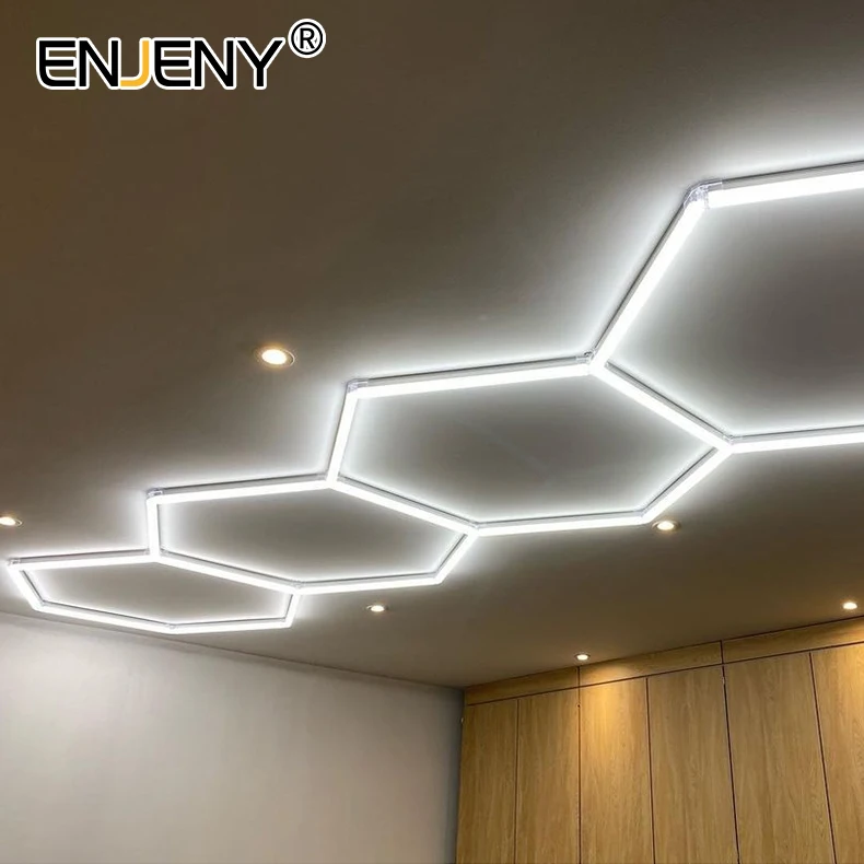 

Customized led Panel Honeycomb Hexagrid Wall Night Light Ceiling Lamp Light Tube Car Wash Workshop for Show Room Home Decoration