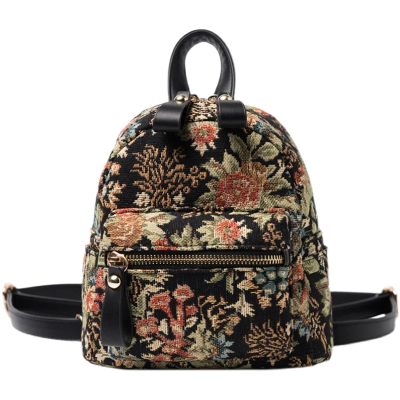 

Flower Luxury Brand Mini Backpacks for Women 2021 Winter Female School Bag Ladies New Shoulder Crossbody Purses