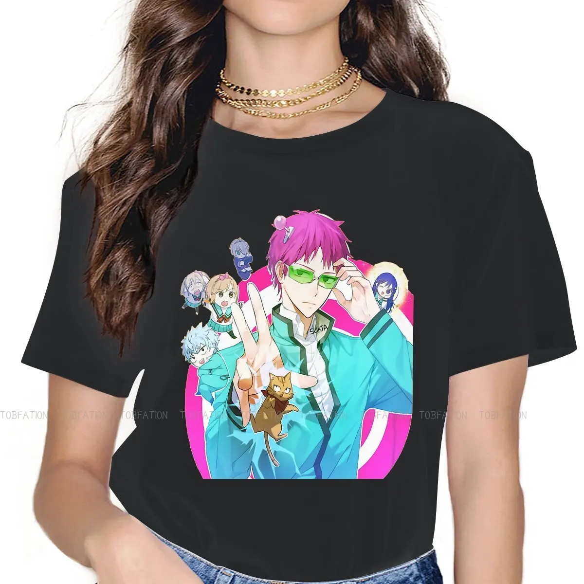 

The Disastrous Life of Saiki K Anime TShirt for Woman Girl Harajuku 5XL Casual Tee T Shirt Trendy Loose