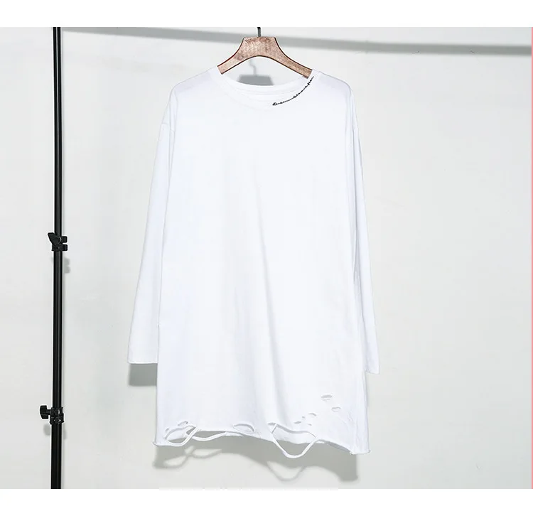 XITAO Hole Goddess Fan, плиссированная футболка, модная новинка, спринт, открытая, необычная, длинный рукав, маленькая, свежая, Повседневная футболка DMY2119