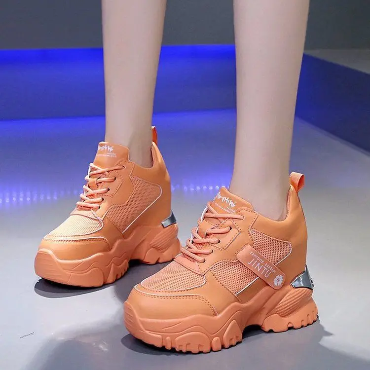 

2020 Chunky sneakers Platform Fashion Brand Designers Height Increasing Wedge shoes Woman sports Casual shoes Female