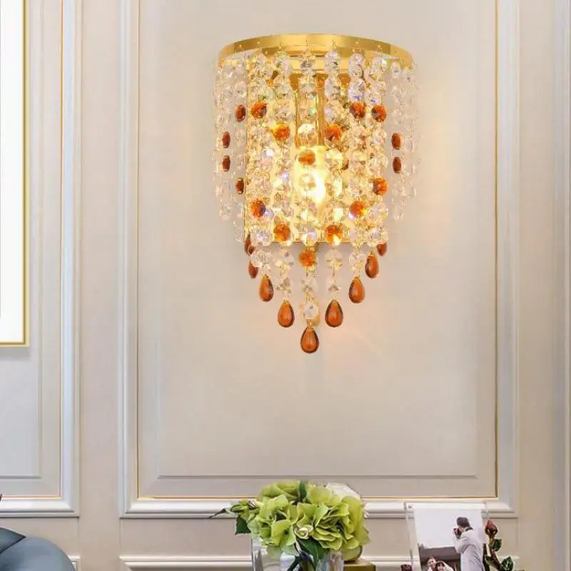 Crystal Led Wall Lamp Bedside With Switch Bedroom Lights Living Room Stairway Indoor Lighting Bathroom Light | Освещение