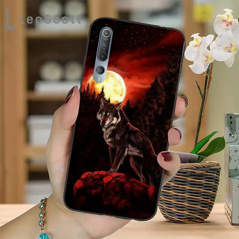 

Moon roaring wolf Phone Case For Xiaomi mi Redmi note 7 8t 9 9t 9s 8 10 10t 11 pro lite K20 max 3