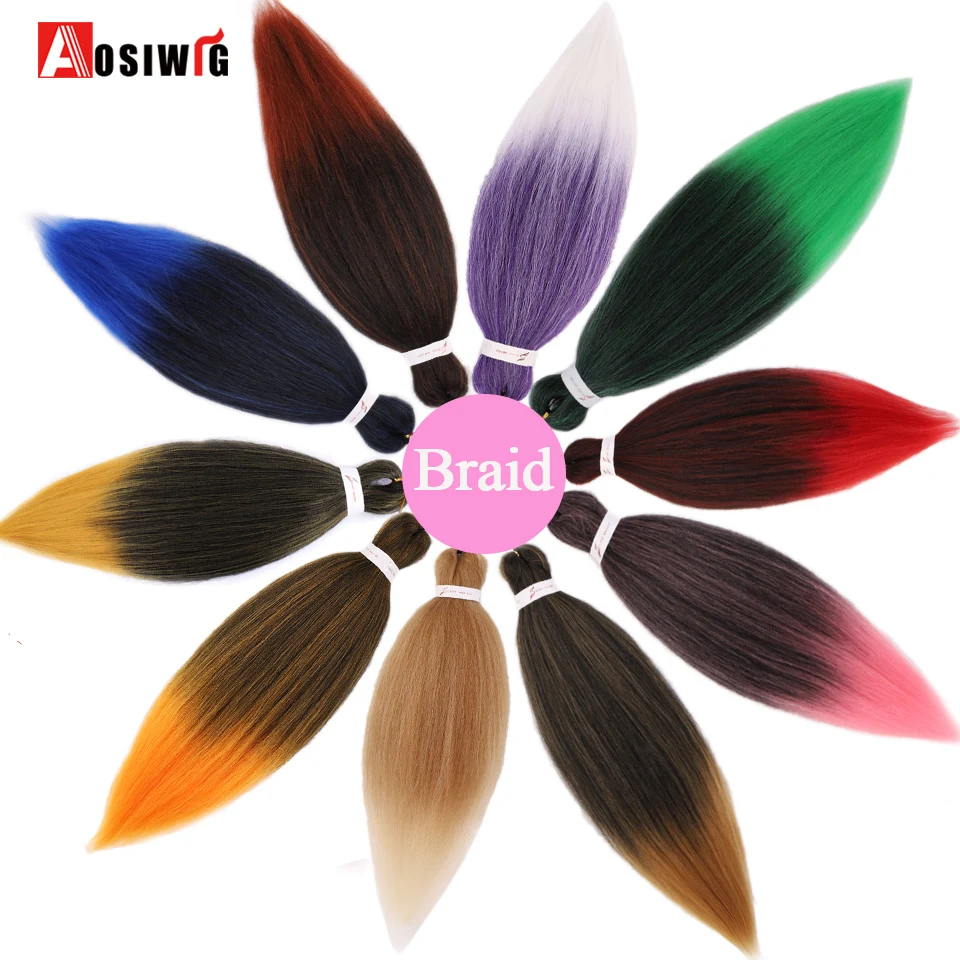 AOSIWIG розовые синие синтетические плетеные волосы 24 дюйма 100 г африканские стиль