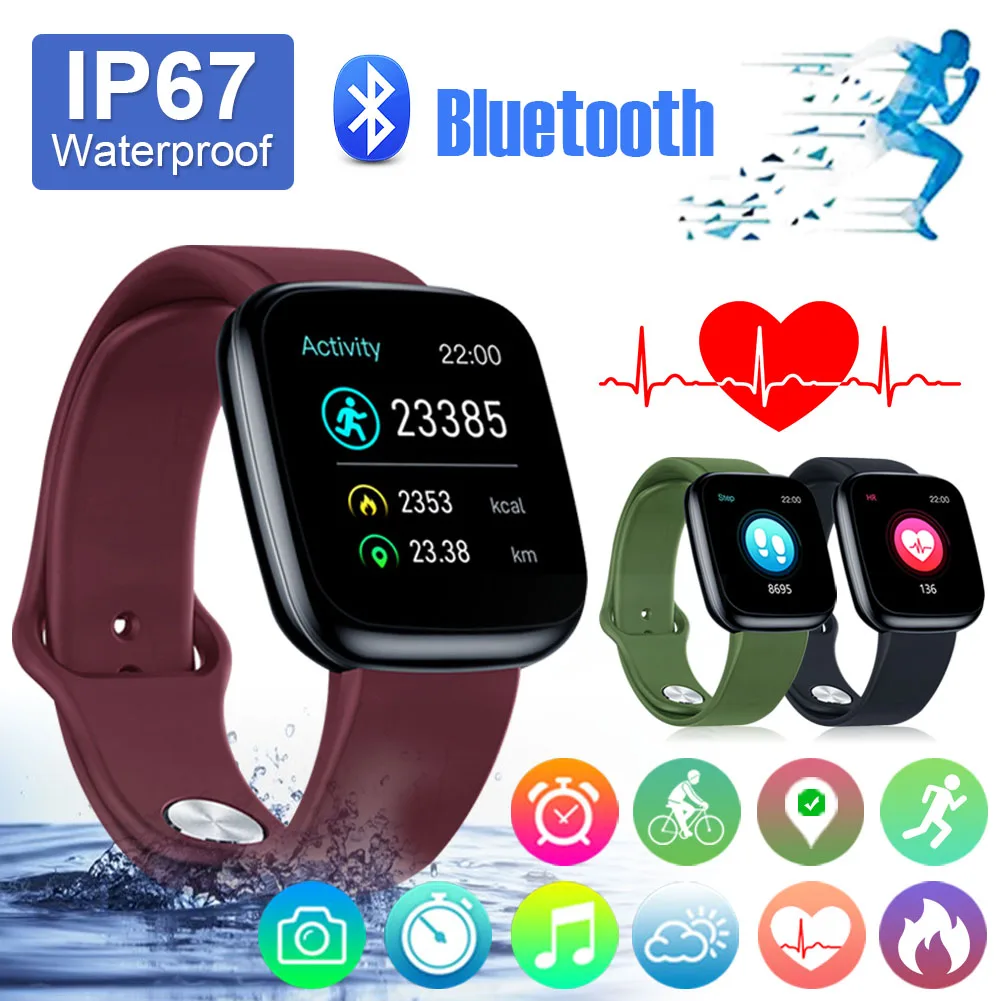 

Умные часы, Bluetooth, сенсорный экран, IP67, контроль сна, кровяного давления, сообщений, наручные часы для Android, iOS