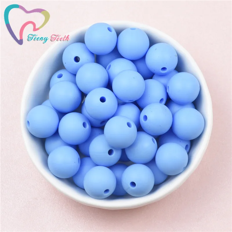 Тини Тиф 10 ШТ Небесно-голубые 14-17 ММ Гексагон Силиконовые Круглые Бусины Для Прорезывания Зубов Украшения Прикусывателя Для Крепления Пустышек Аксессуары Пищевого Класса.