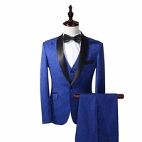royal blue groom tuxedos best man suits groomsmen one buttons groom tuxedos custom made man suit men blazers jacketpantsvest