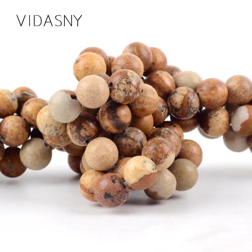 Натуральные картины яшмы вокруг камня бусины для изготовления ювелирных изделий