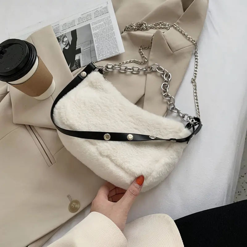 Faux Bag Women 2020 Chain Crossbody Shoulder Handbag Purse Brand Designer Handbags Fashion Winter New