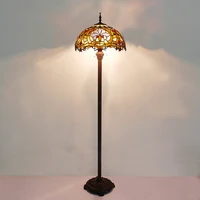 160cm 63h vintage antique floor lamp for living room tiffany stained glass shade baroque style 15 7w 110v 220v eu plug us plug