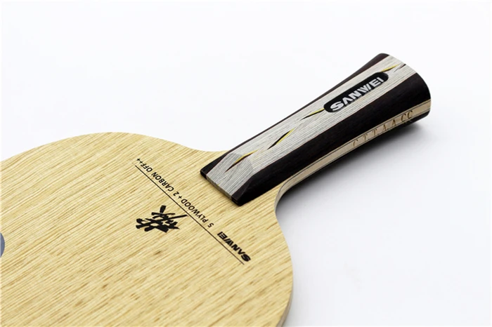 Оригинальный Sanwei CC 5 Дерево 2 мягкий углерод ВЫКЛ + лезвие для настольного тенниса