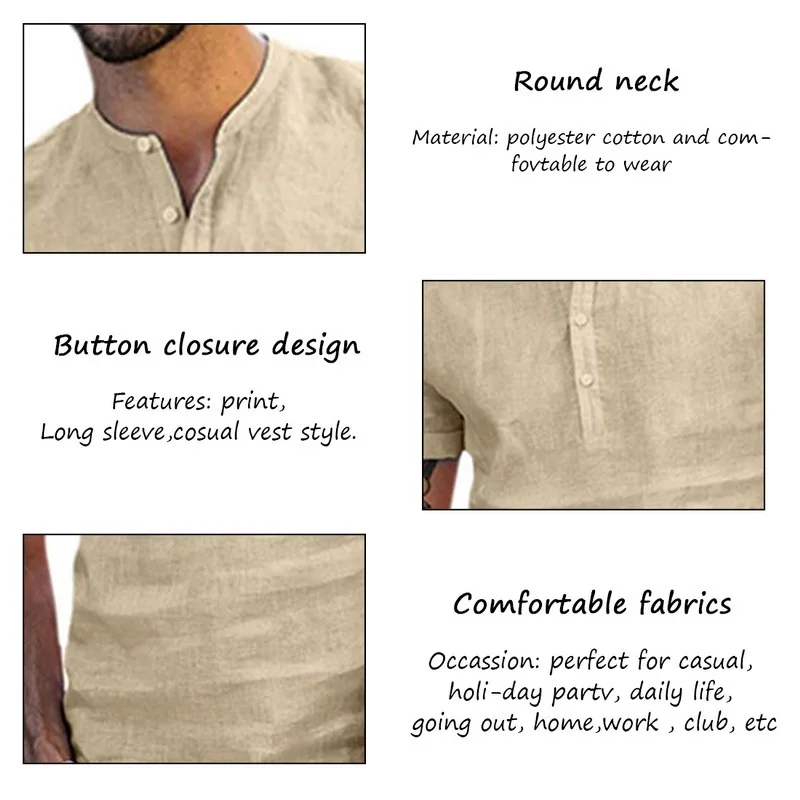 

2021 Men Linen Shirts Short Sleeve Breathable Men's Baggy Casual Shirts Slim Fit Solid Cotton Shirts Mens Pullover Tops Blouse