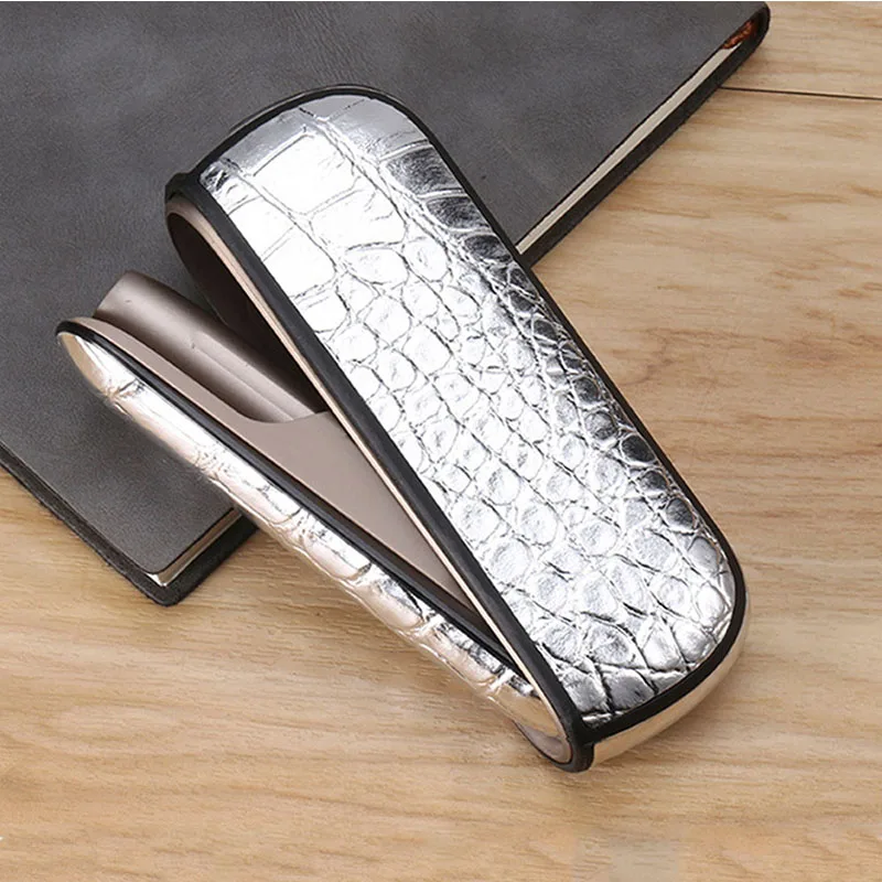 Серебристый JINXINGCHENG чехол с крокодиловым узором для Iqos 3,0+ Полный Чехол для Iqos 3 кожаный чехол Аксессуары для Iqos3 чехол - Цвет: Серебристый